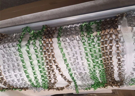 Aluminum Chain Link Curtain 1.5mm Wire Custom Size Decorative Screen