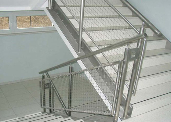 Sus316 2.5Mm Stainless Steel Rope Wire Mesh For Stairs Flexibility