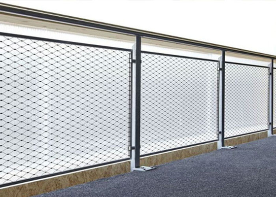 SUS304  Balustrade Cable Mesh Stainless Steel Rope Netting 2.0mm Anti Corrosion