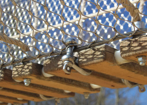Anti Acid  2.5mm  Stainless Steel Wire Netting For Playgroud With Rope Cable Mesh