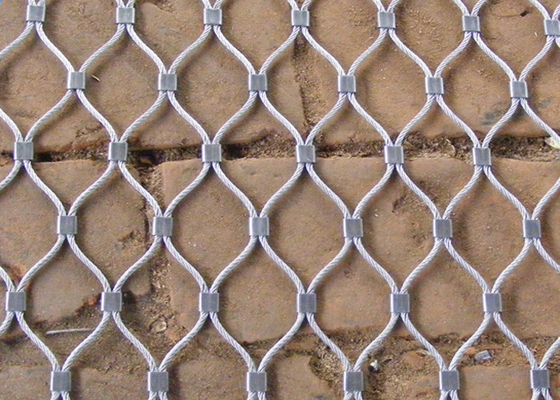 Hanging Safety 25*25mm Wire Rope Mesh Net Flexibility Anti Acid