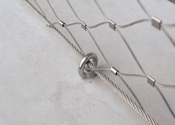 Tensile Knitted Stainless Steel Wire Rope Mesh with 60 Degree Mesh Angle for Horizontal or Vertical Orientation