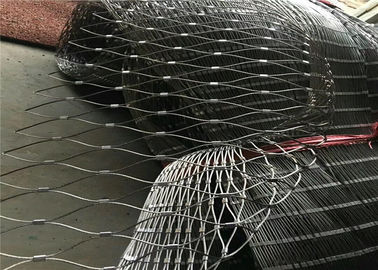 Stainless Steel Black Oxide Wire Rope , X Tend Ferruled / Knotted Cable Mesh Netting