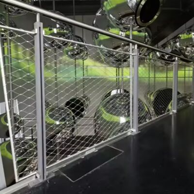 Stainless Steel Cable Knotted Wire Rope Mesh For Balustrade Fence Stair Railing