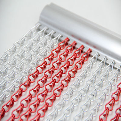 Aluminum 1.5mm Chain Link Fly Screen Curtains Standard Door 900 X 2100mm