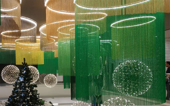 2mm Aluminum Chain Link Curtain in Silver Gold Red Black