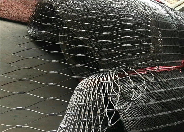 Stainless Steel Black Oxide Wire Rope , X Tend Ferruled / Knotted Cable Mesh Netting