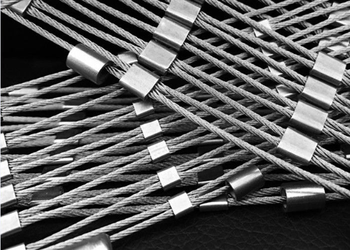 Diamond Shape Stainless Steel Wire Rope Mesh with 1.6 mm to 2.4 mm Wire Thickness and 50mm to 100 mm Mesh Eye Size