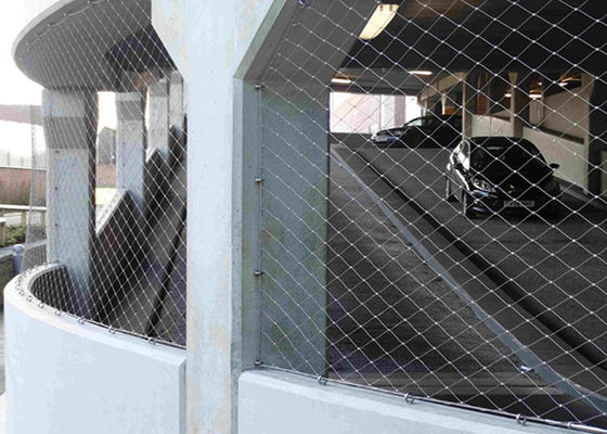 توری کابلی فولادی ضد زنگ با انعطاف پذیری بالا برای معماری با طناب 3.0 میلی متری 80 * 80 میلی متر سوراخ