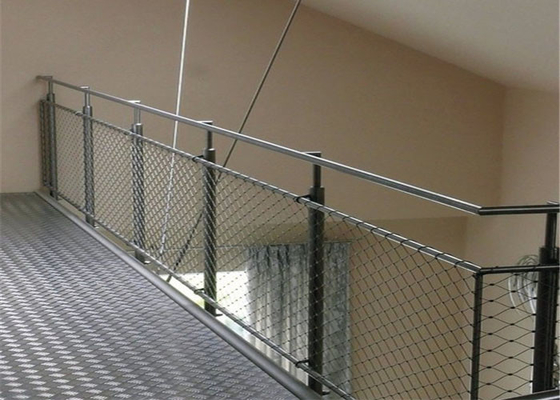 بالکن 1.2 میلی متر طناب استنلس استیل توری توری 300x300 میلی متر سوراخ