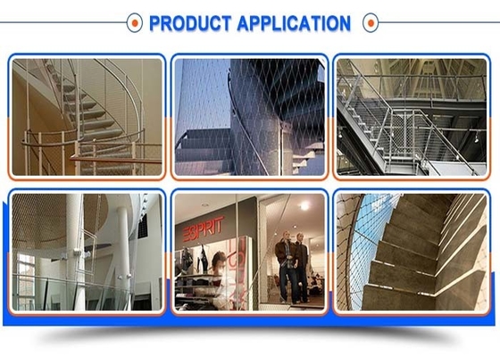 توری طناب مش بلوسترد سیمی 2.5 میلی متری قابل تنظیم برای حصار راه پله